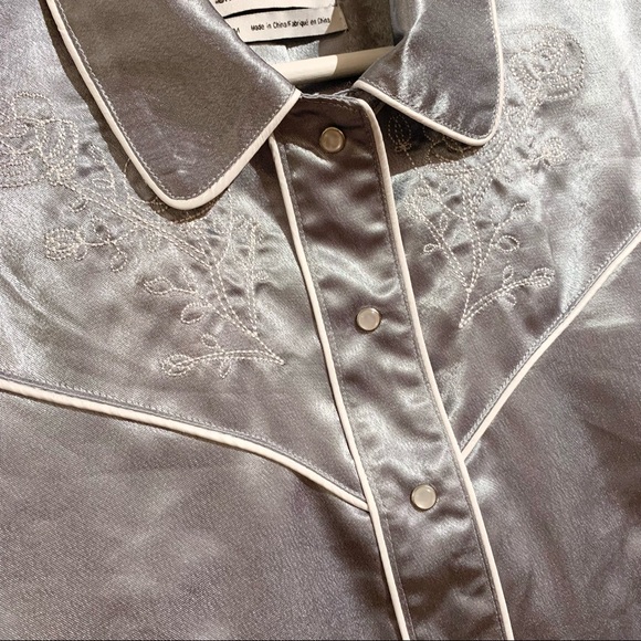 UO Embroidered Satin Gas Jacket - Picture 12 of 15